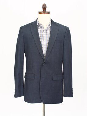 Bar III 40L Navy Blazer Sport Coat Jacket 2-Button Solid Y477